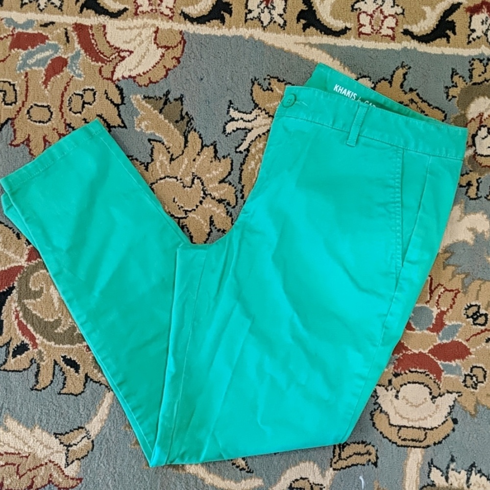 Gap Kelly Green Cropped Skinny Khakis